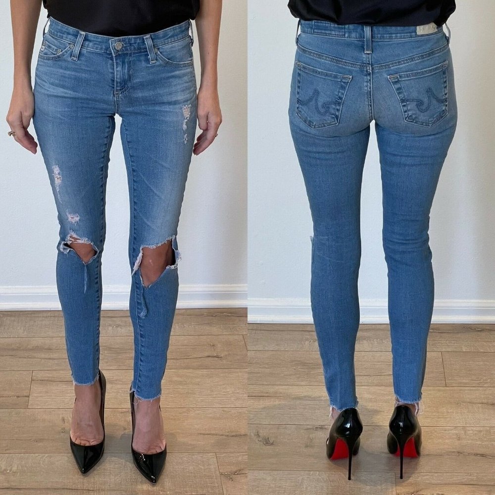AG Adriano Goldschmied Legging Ankle Skinny Jeans Womens 25R Distressed